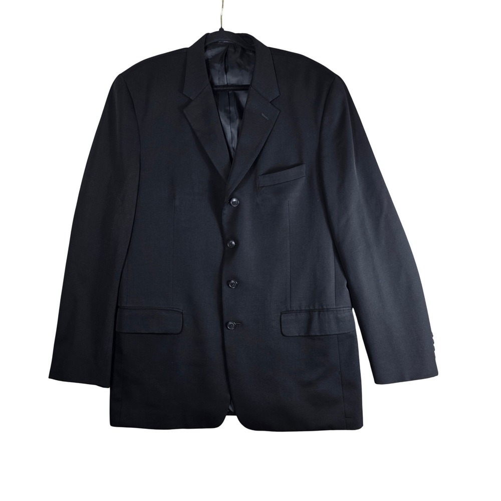 Versini Blazer Pure New Wool Black Classic Professional XL 44 Suit Jacket Formal